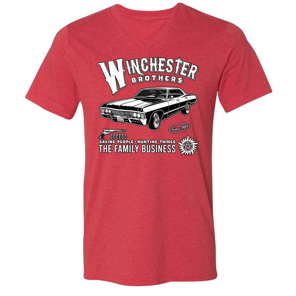 Unisex V-Neck T-Shirt - KAM13VLA - Heather Red - 7