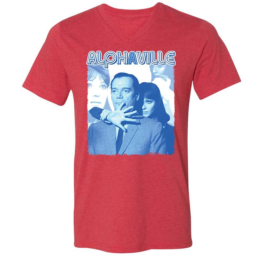 Unisex V-Neck T-Shirt - 5NZVBMGF - Heather Red - 7