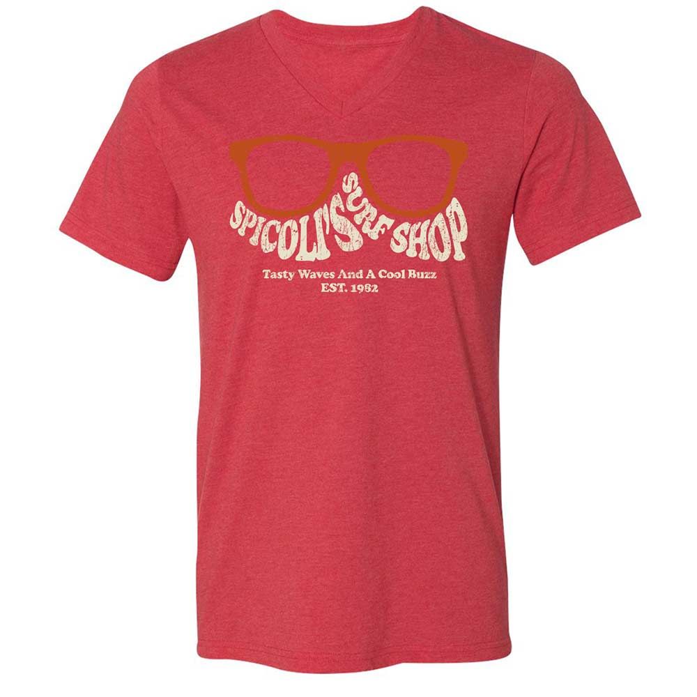 Unisex V-Neck T-Shirt - J82JMWB8 - Heather Red - 7