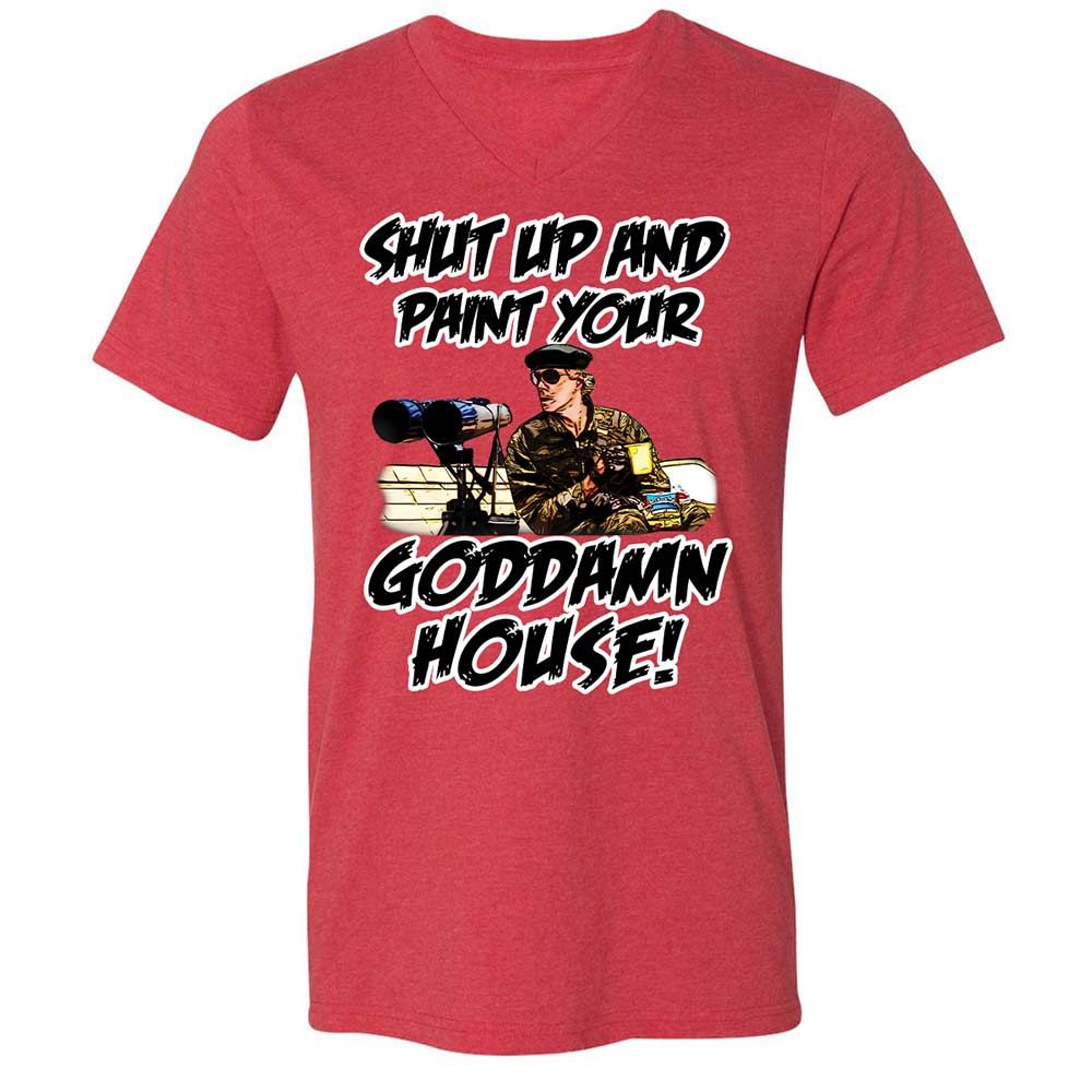 Unisex V-Neck T-Shirt - NLG8AXJN - Heather Red - 7
