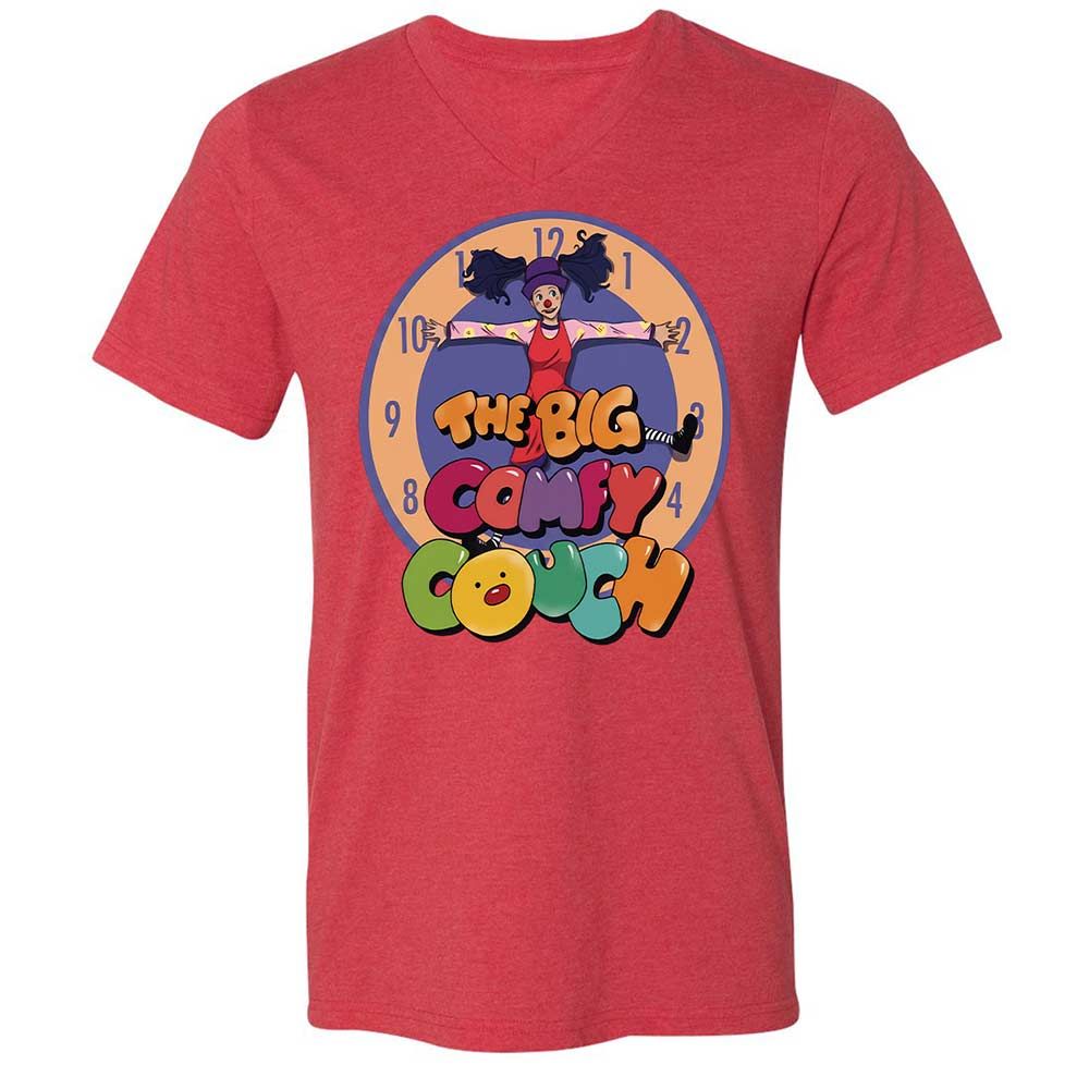 Unisex V-Neck T-Shirt - ZJXEPVL1 - Heather Red - 7