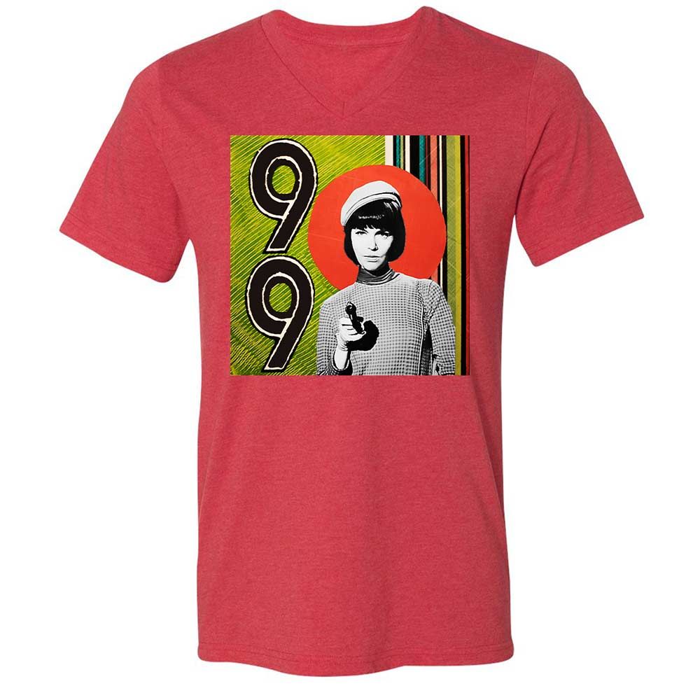 Unisex V-Neck T-Shirt - 4BJL6VHZ - Heather Red - 7