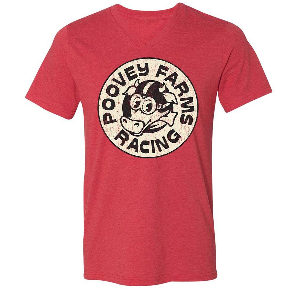 Unisex V-Neck T-Shirt - 3VRTYB4L - Heather Red - 7