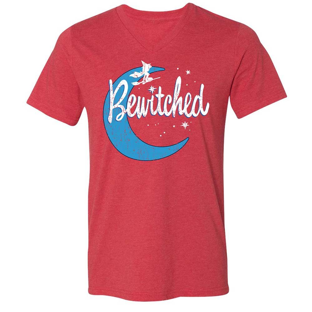Unisex V-Neck T-Shirt - QC2T2J8J - Heather Red - 7