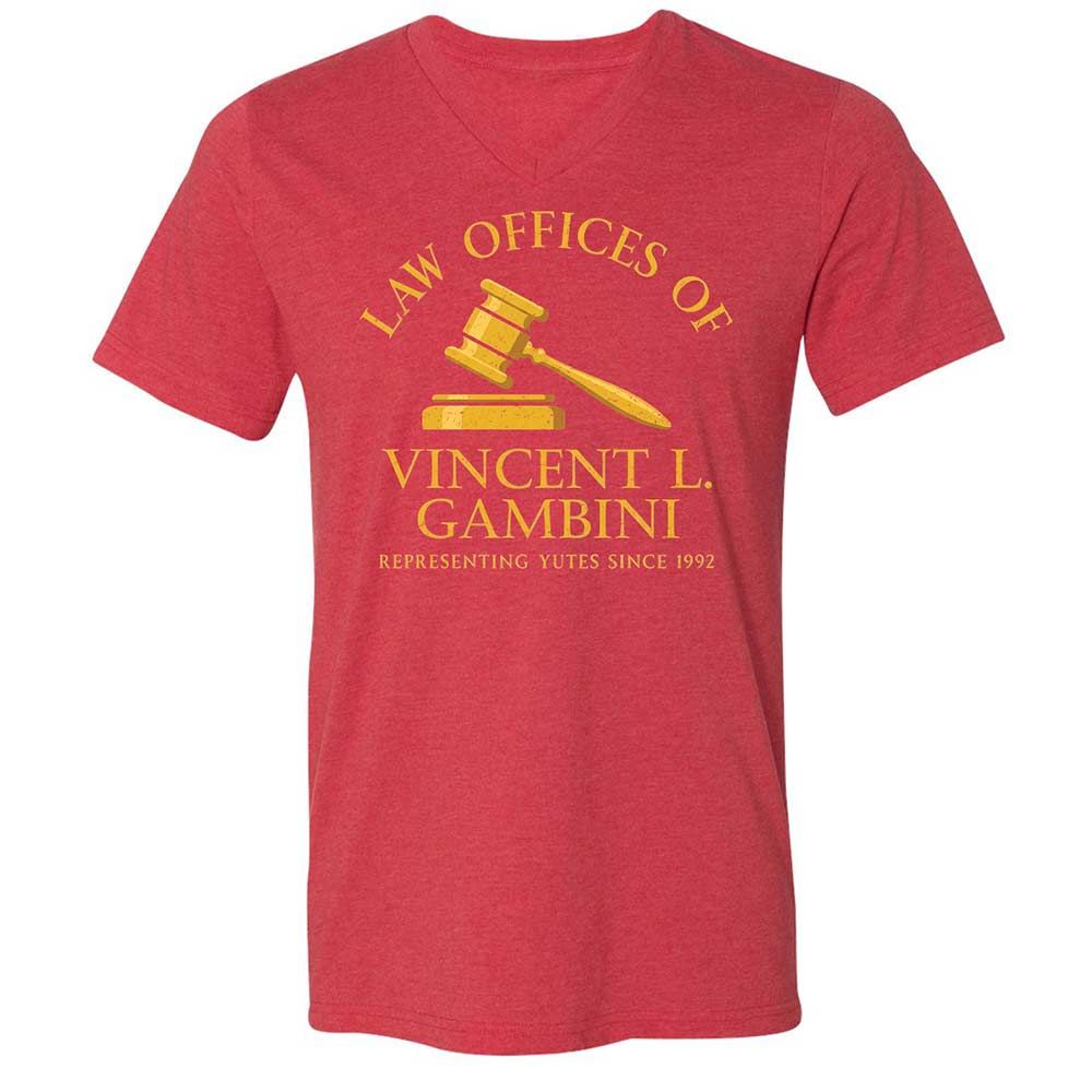 Unisex V-Neck T-Shirt - 7S1UDBRF - Heather Red - 7