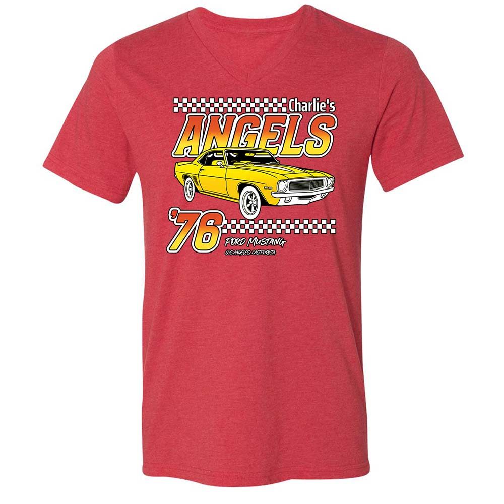 Unisex V-Neck T-Shirt - GM1ZNKHS - Heather Red - 7