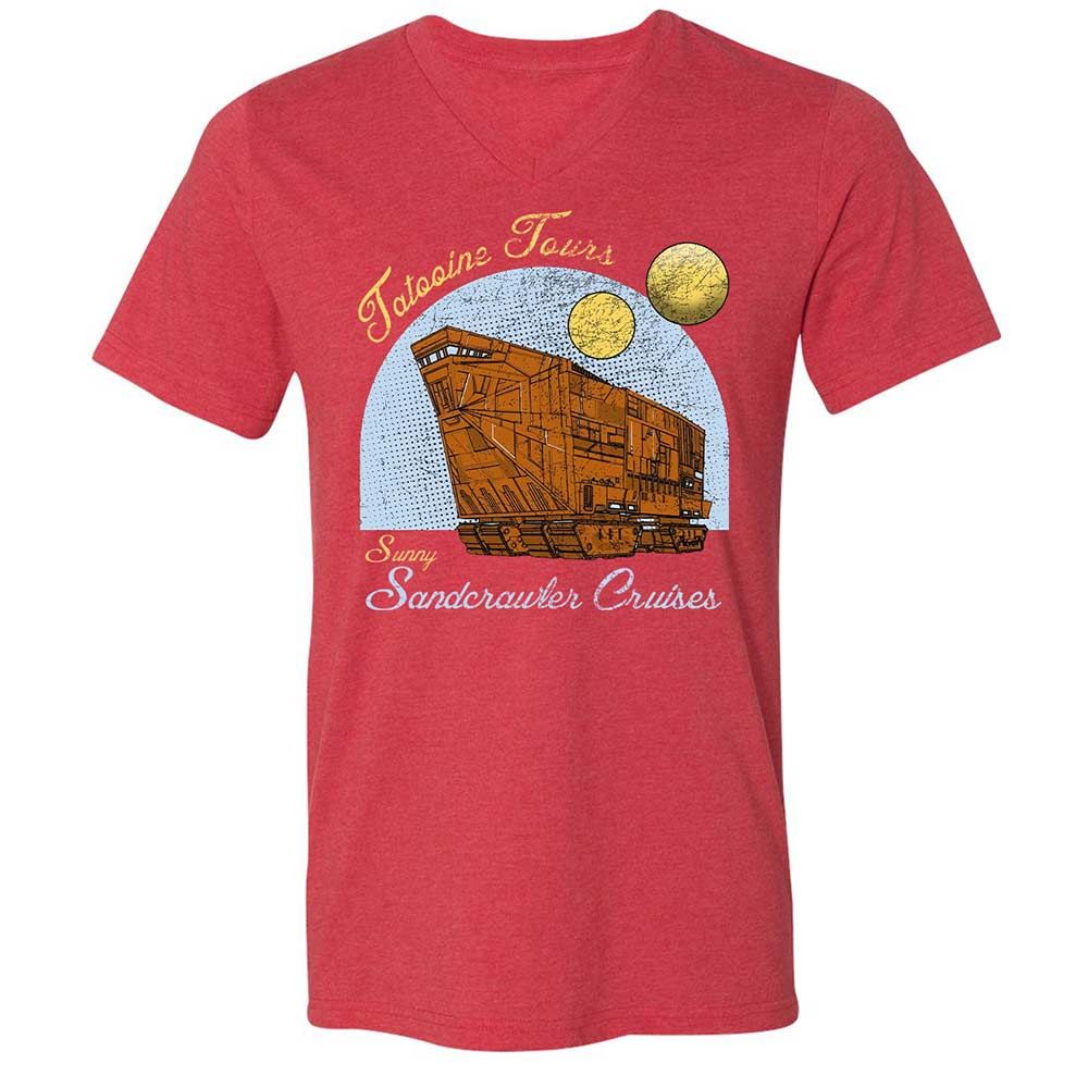 Unisex V-Neck T-Shirt - M2UJ2328 - Heather Red - 7