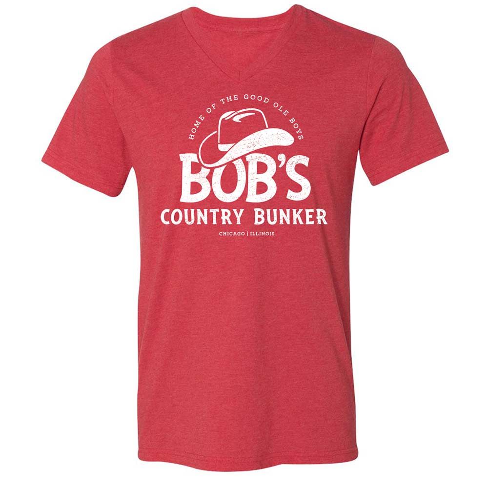 Unisex V-Neck T-Shirt - CMCDEP65 - Heather Red - 7