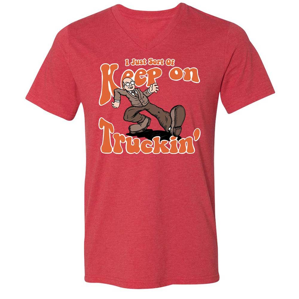 Unisex V-Neck T-Shirt - L2J1JGWF - Heather Red - 7
