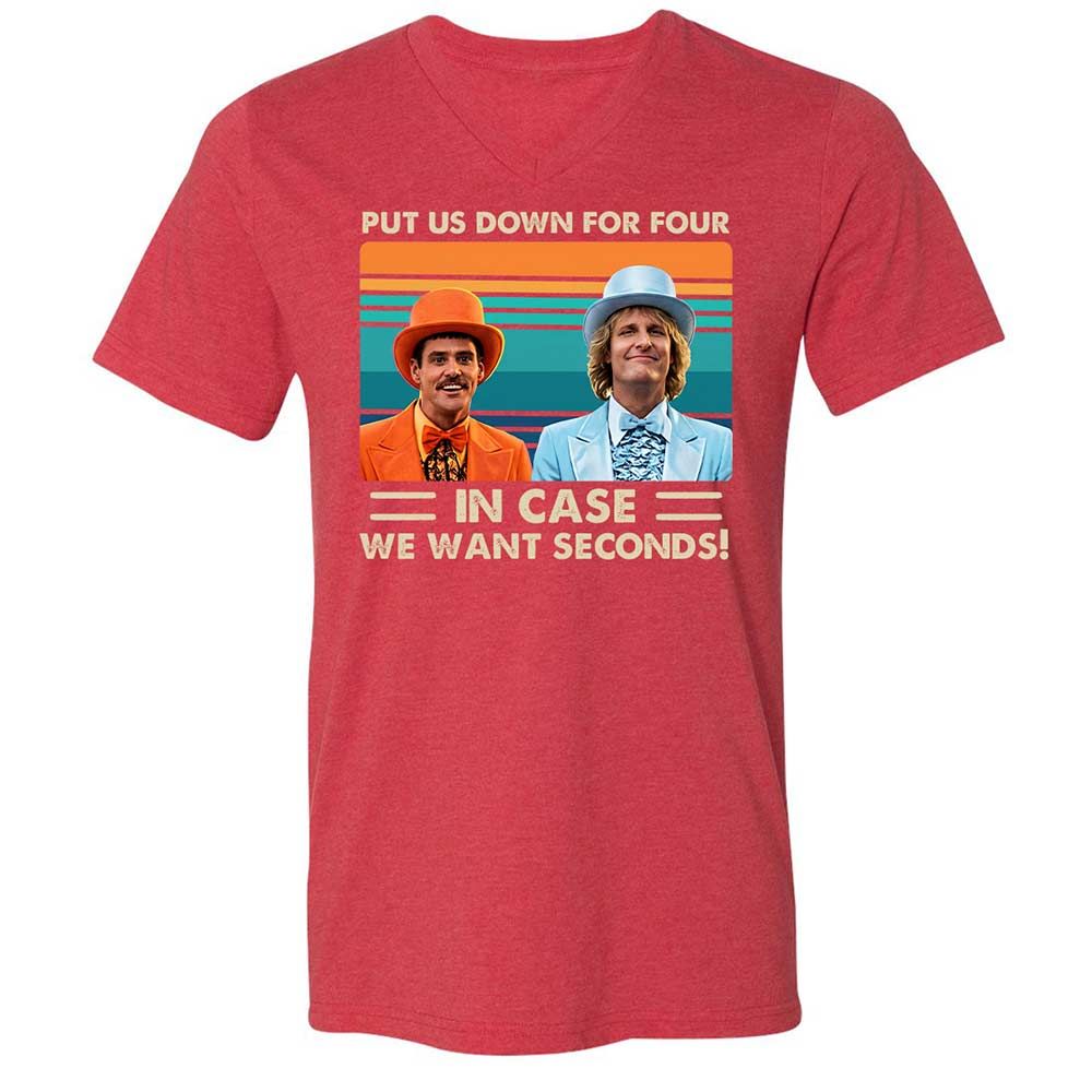 Unisex V-Neck T-Shirt - ARH4ME5V - Heather Red - 7