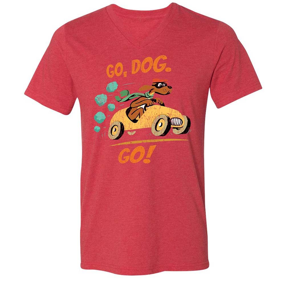 Unisex V-Neck T-Shirt - 8ZFN8ZY3 - Heather Red - 7