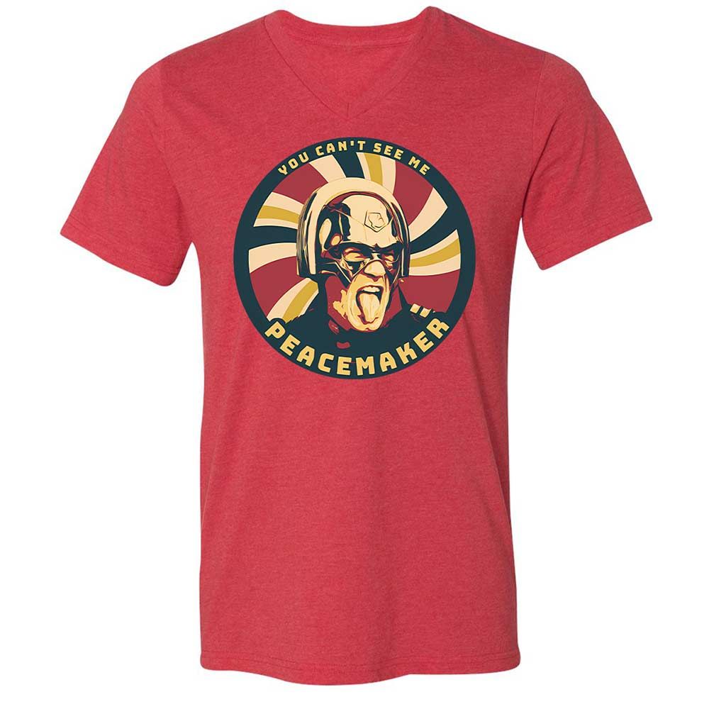 Unisex V-Neck T-Shirt - L3VE94GB - Heather Red - 7
