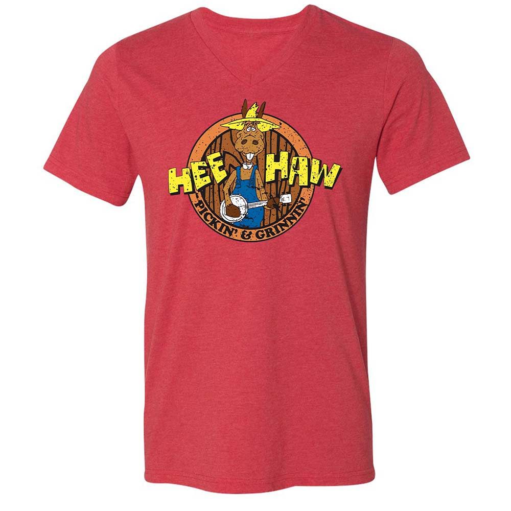Unisex V-Neck T-Shirt - 3ZBESZ2J - Heather Red - 7