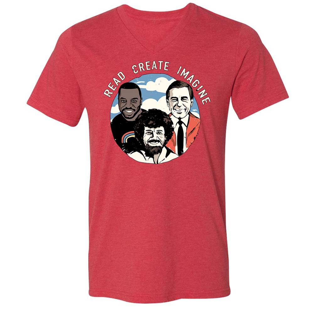 Unisex V-Neck T-Shirt - ERR3GQR3 - Heather Red - 7