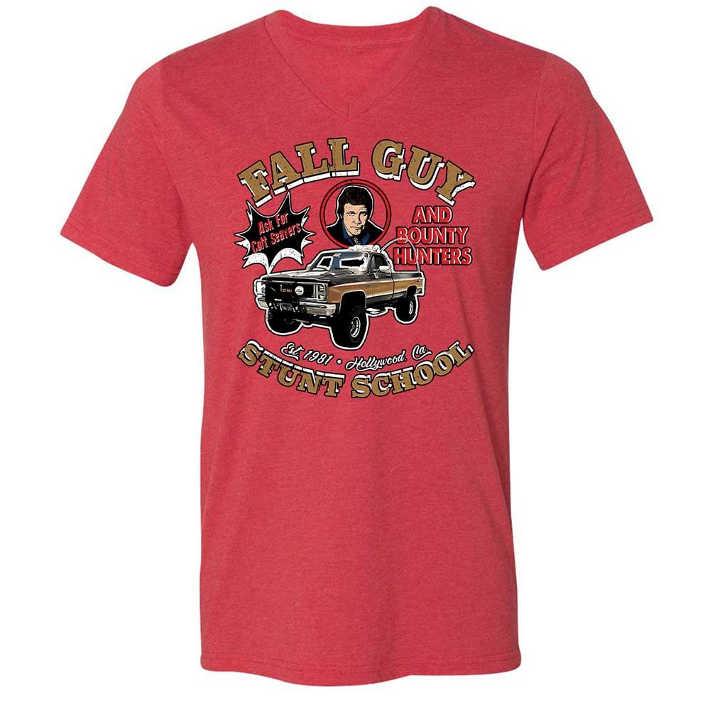 Unisex V-Neck T-Shirt - R7F1SAY7 - Heather Red - 7