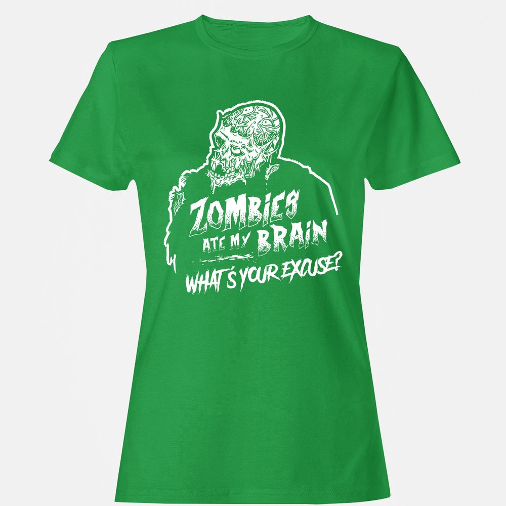 Zombies Ate My Brain - Irish Green - 7