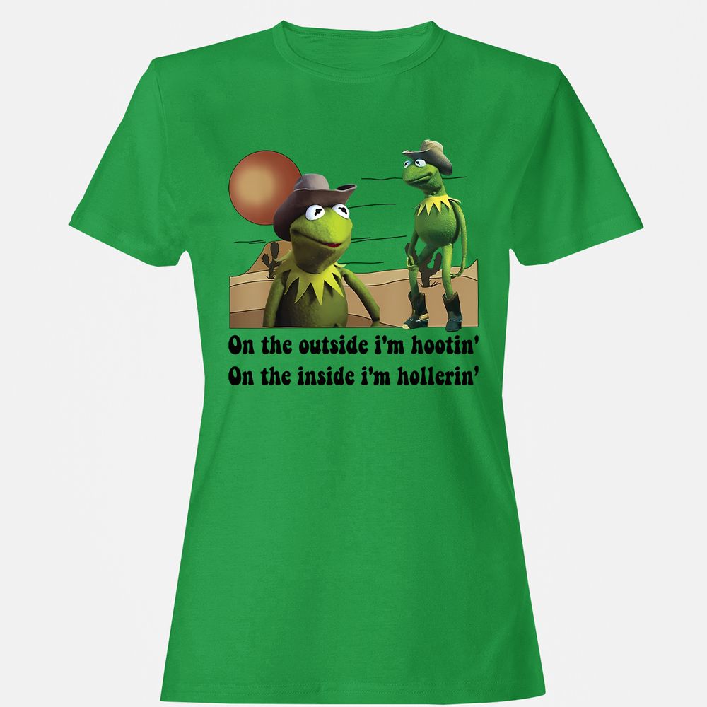 On the outside I'm hootin on the inside I'm hollerin - Irish Green - 7