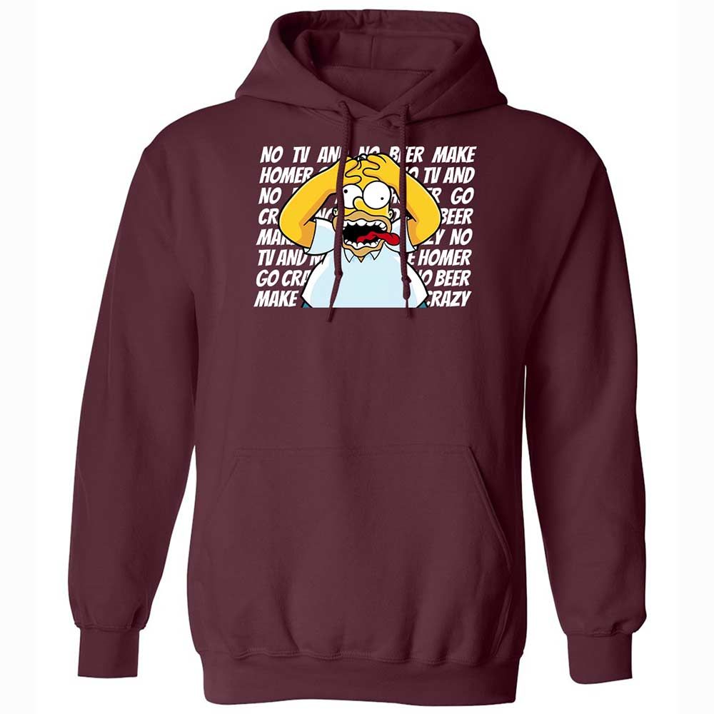 No TV and No Beer Make Homer Go Crazy - Maroon - 7