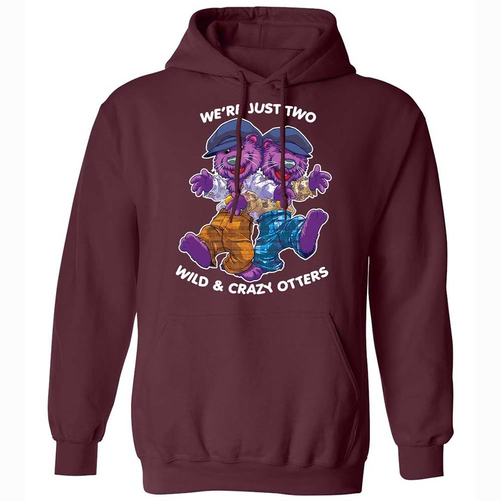 Two wild & crazy otters - Maroon - 7