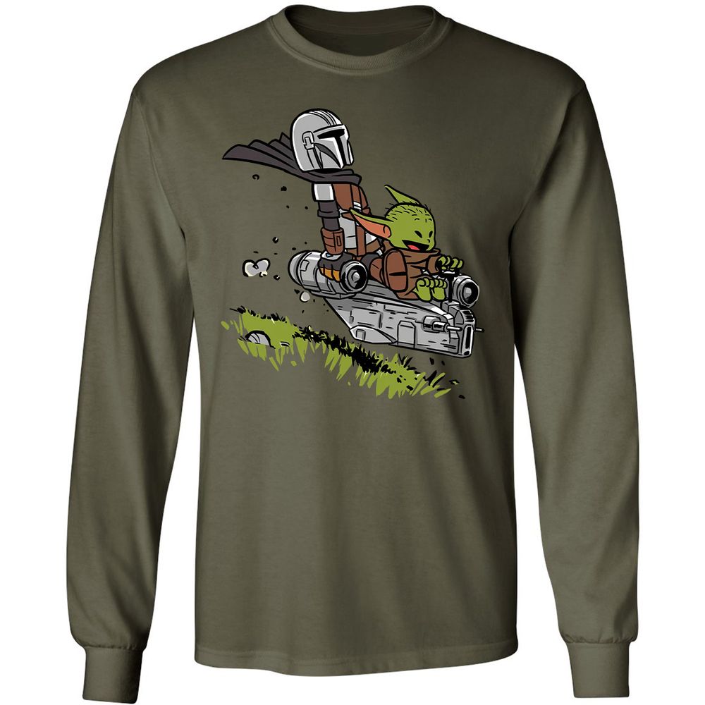 Long Sleeve T-Shirt - Y884Q4UT - Military Green - 7