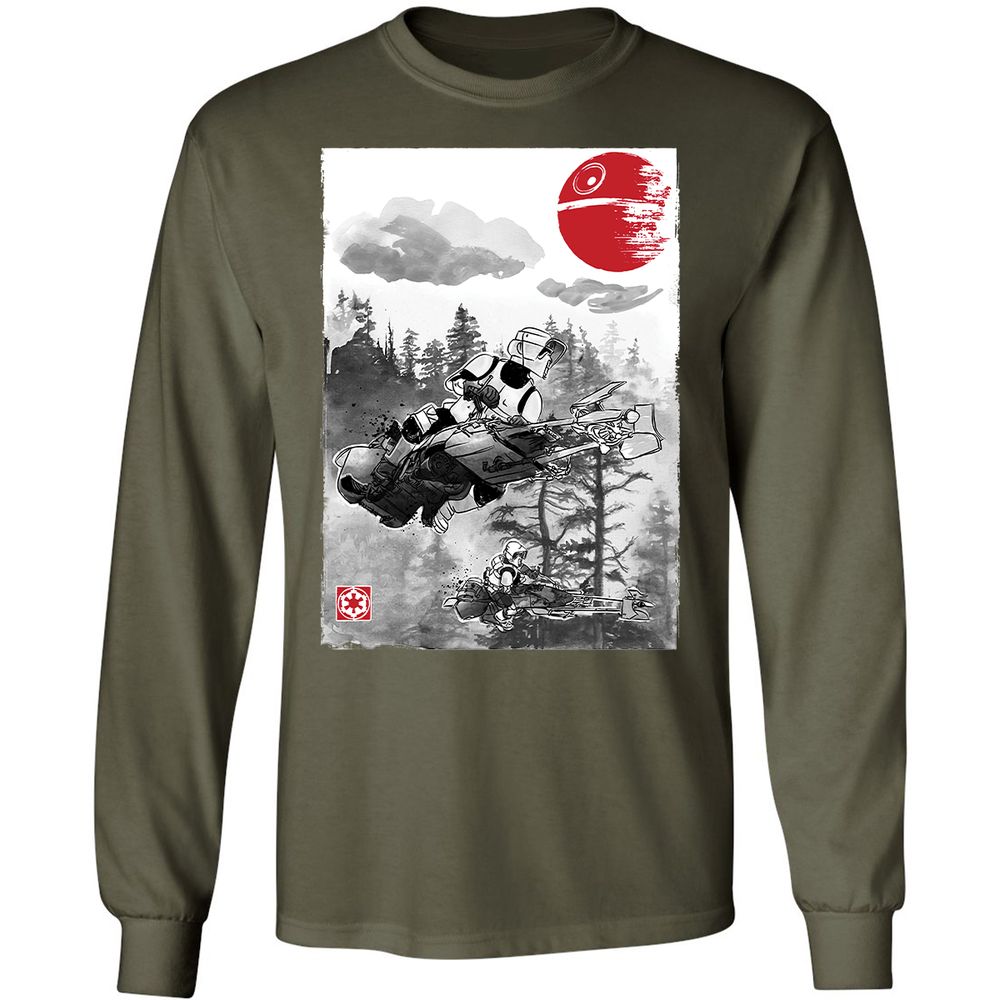 Long Sleeve T-Shirt - BCVG7JKD - Military Green - 7