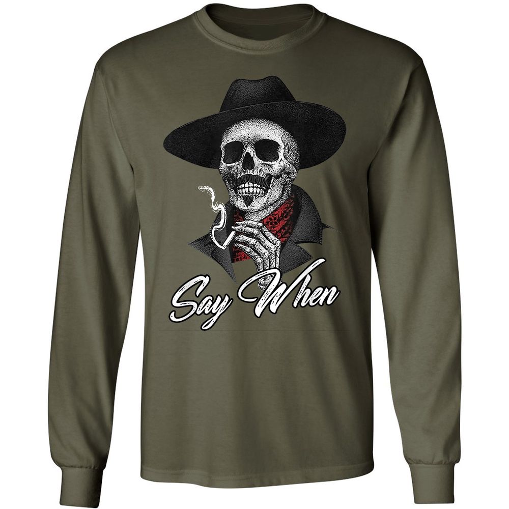 Long Sleeve T-Shirt - 46QYBKAG - Military Green - 7