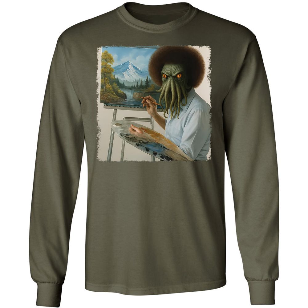 Long Sleeve T-Shirt - WJ2Q7HXE - Military Green - 7