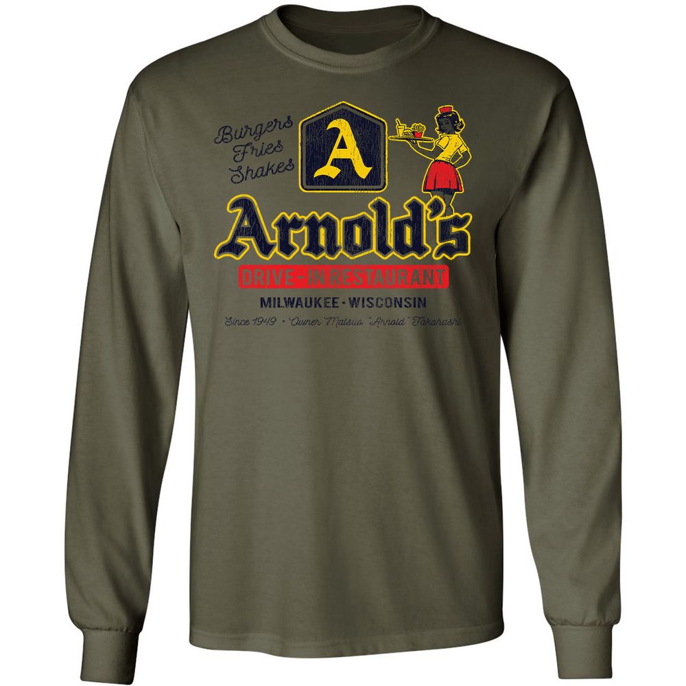Long Sleeve T-Shirt - 8ZJKCQMQ - Military Green - 7
