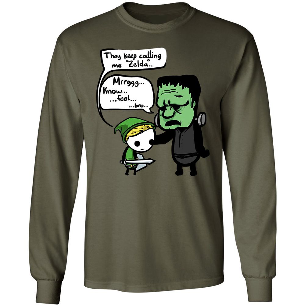 Long Sleeve T-Shirt - ZHF5PXCU - Military Green - 7