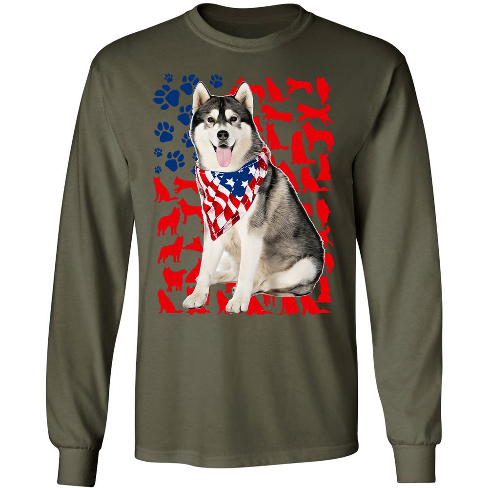 Long Sleeve T-Shirt - GG1JBGYU - Military Green - 7