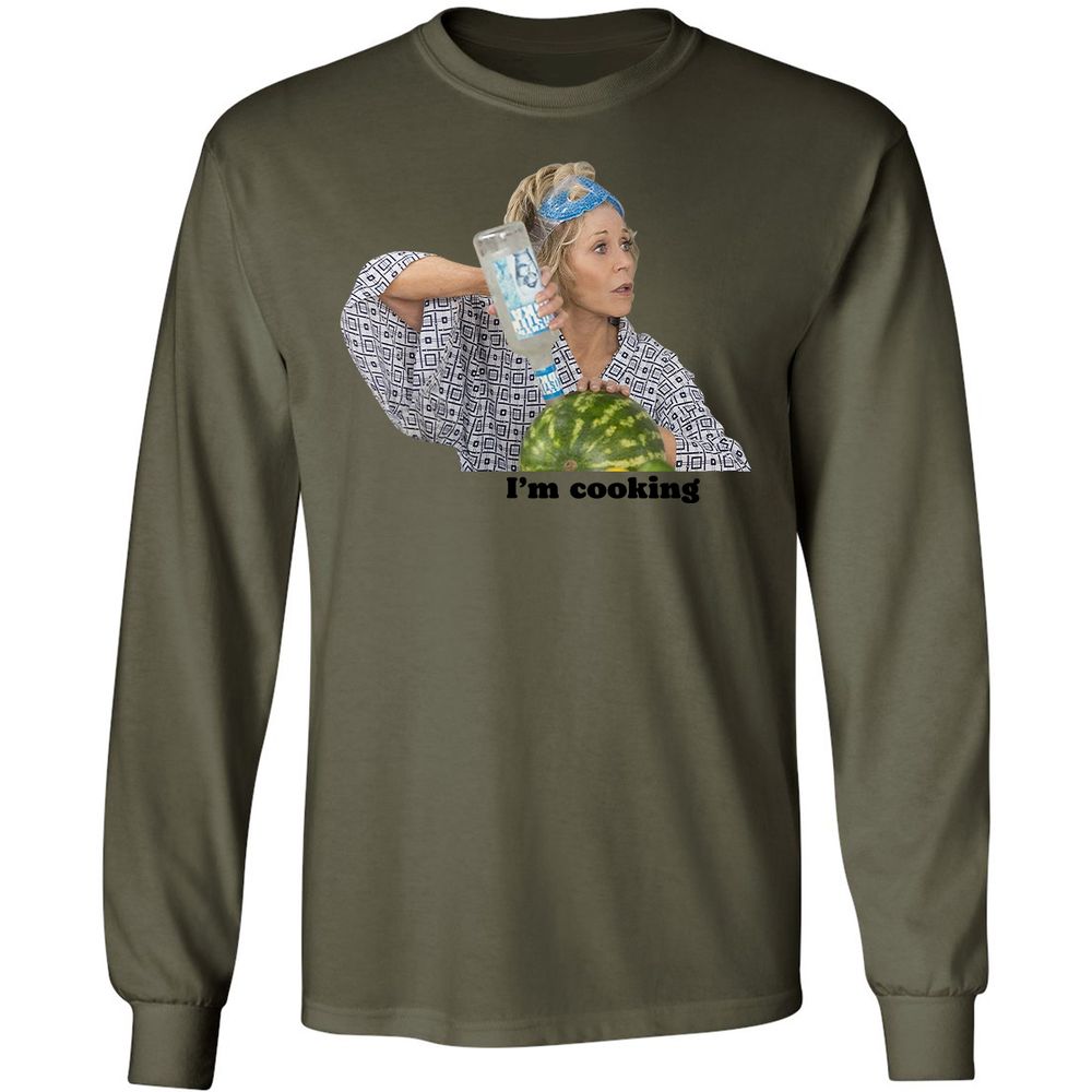 Long Sleeve T-Shirt - V64HWYN6 - Military Green - 7