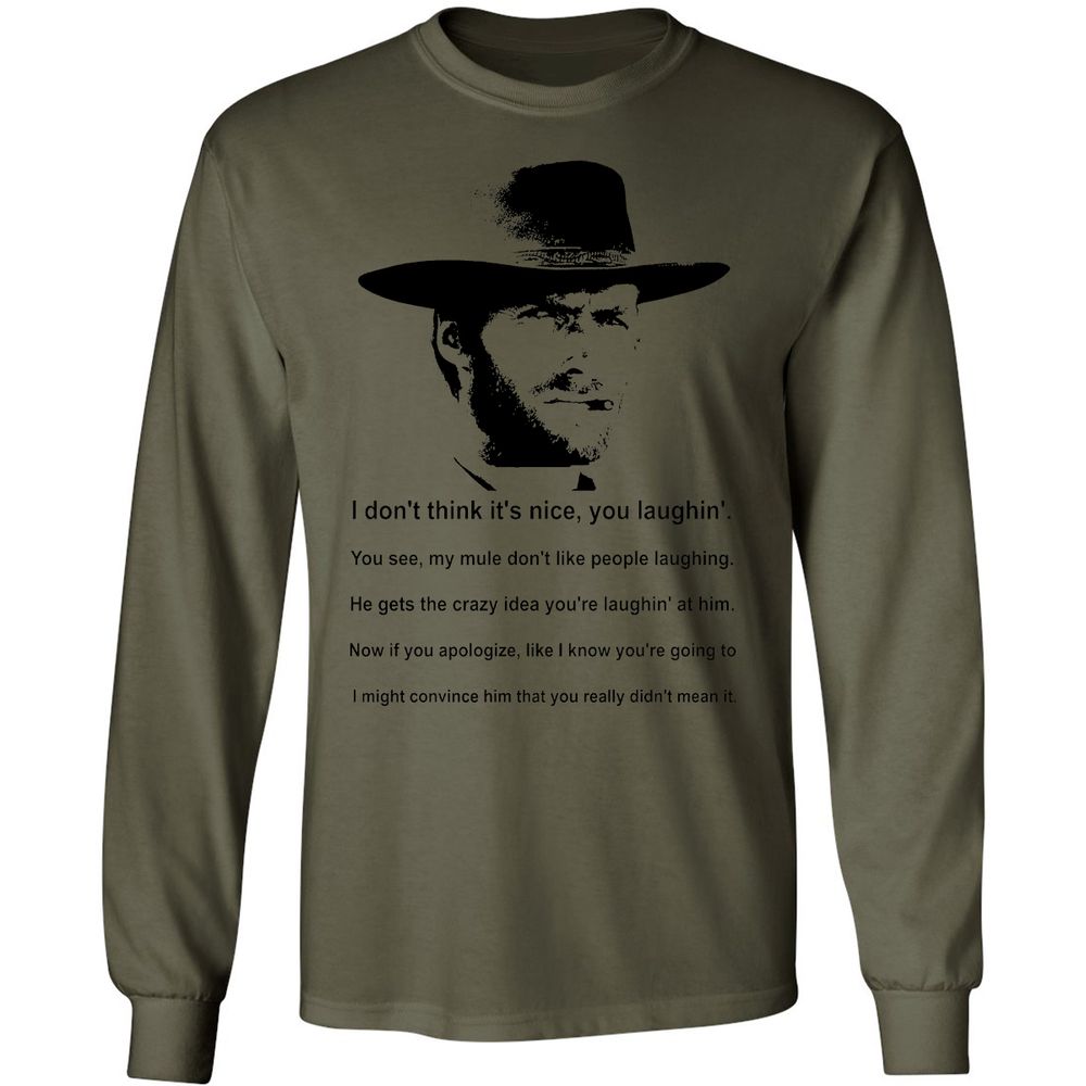 Clint Eastwood Mule Quote - Military Green - 7