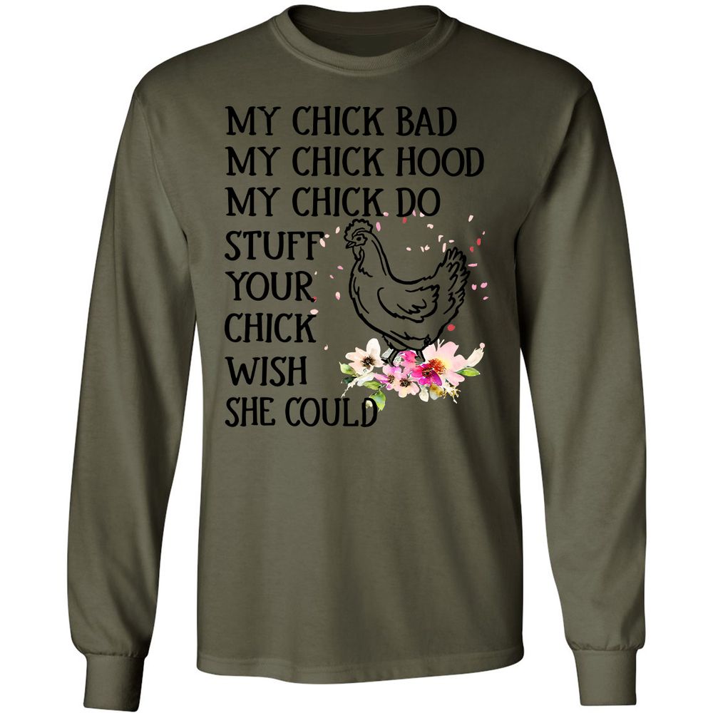 Long Sleeve T-Shirt - QZ9V13M7 - Military Green - 7