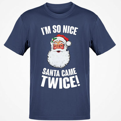 I'm So Nice Santa Came Twice! - Navy - 7