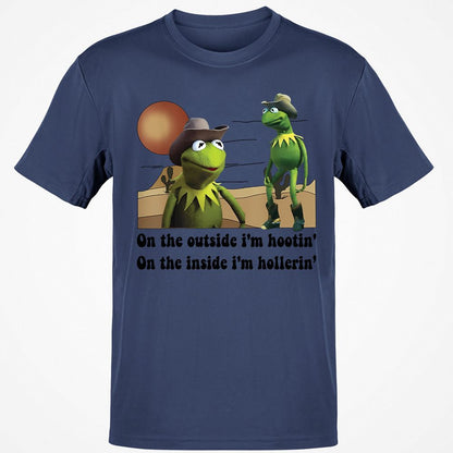 On the outside I'm hootin on the inside I'm hollerin - Navy - 7