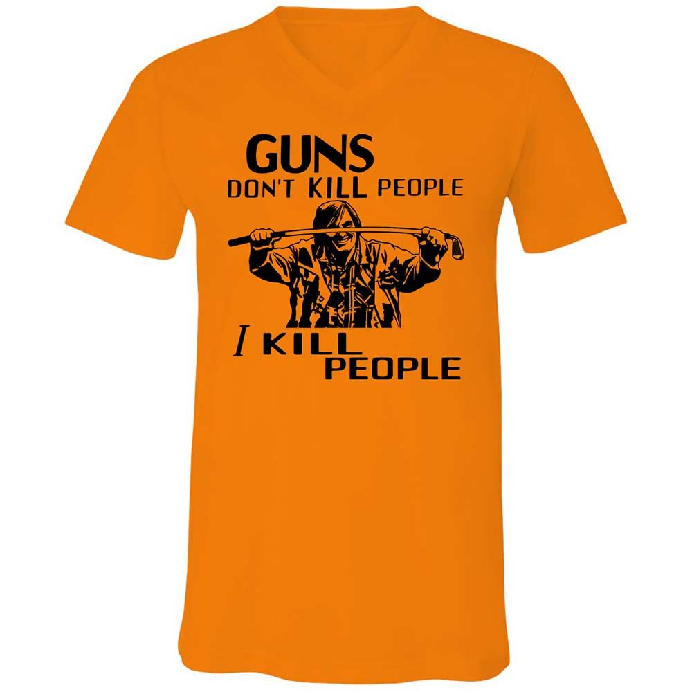 Unisex V-Neck T-Shirt - F37QJMZP - Orange - 7