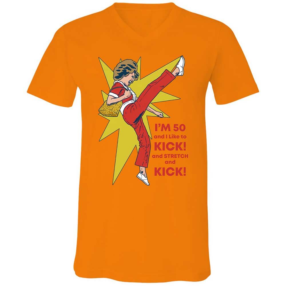 Unisex V-Neck T-Shirt - 4TNNU7HN - Orange - 7