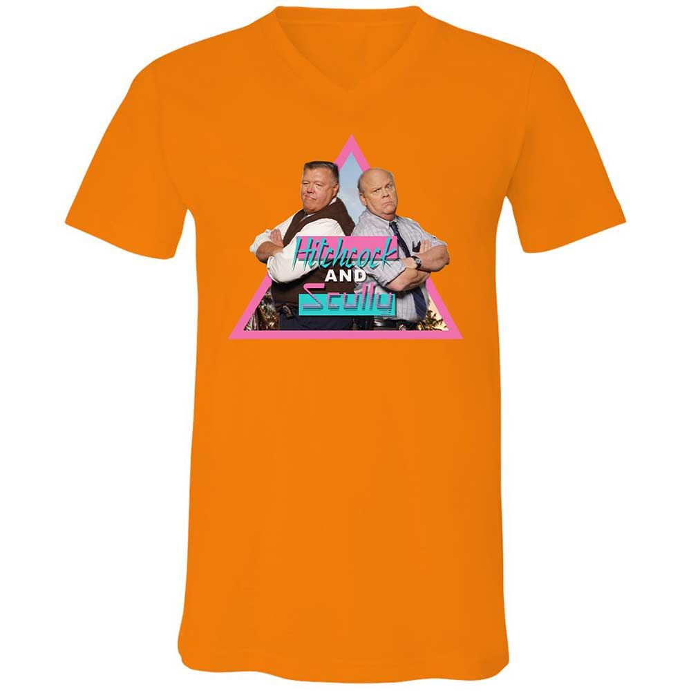 Unisex V-Neck T-Shirt - H5GK2YRW - Orange - 7