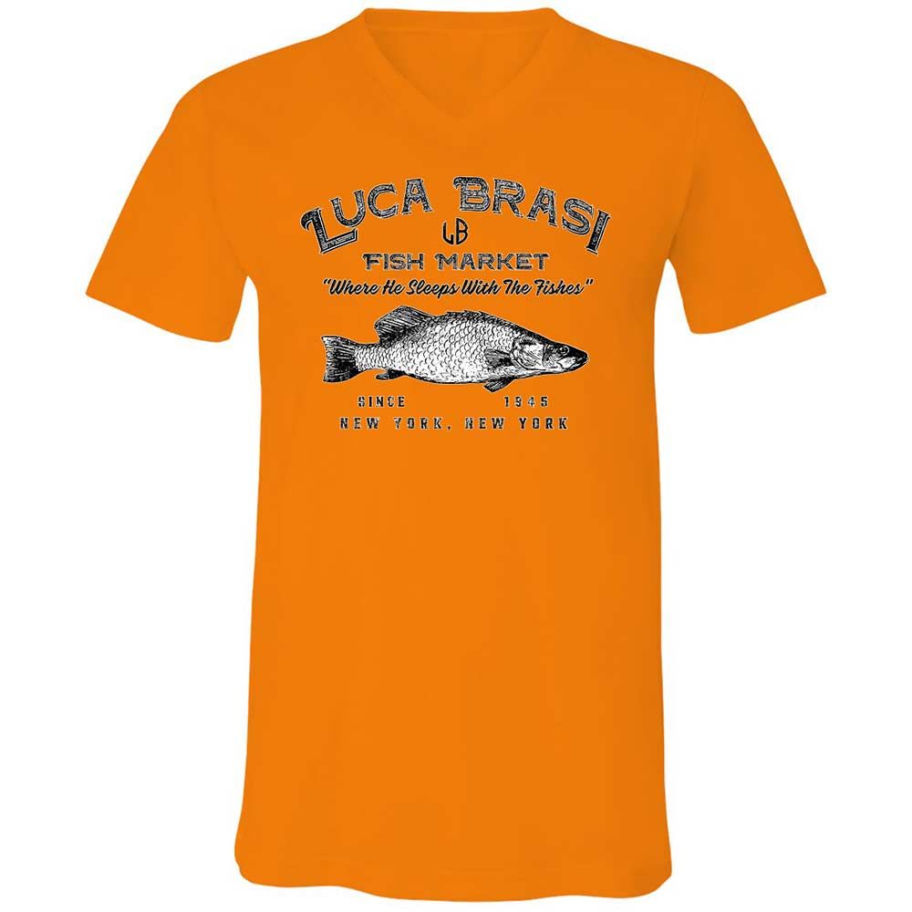 Unisex V-Neck T-Shirt - BWE1PJFW - Orange - 7