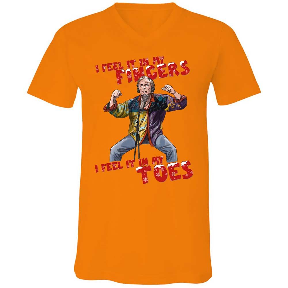 Unisex V-Neck T-Shirt - W4VNK4HC - Orange - 7