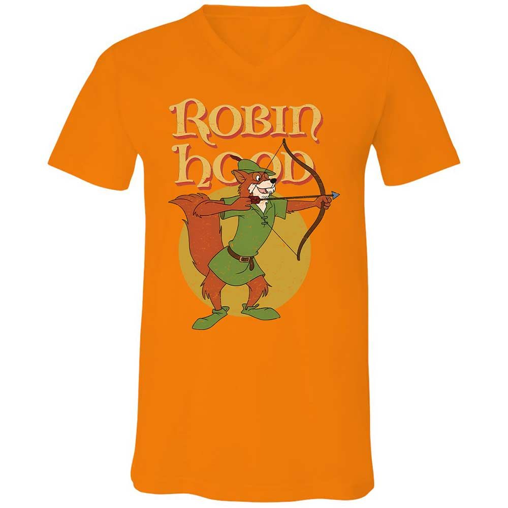 Unisex V-Neck T-Shirt - 74LK12LN - Orange - 7