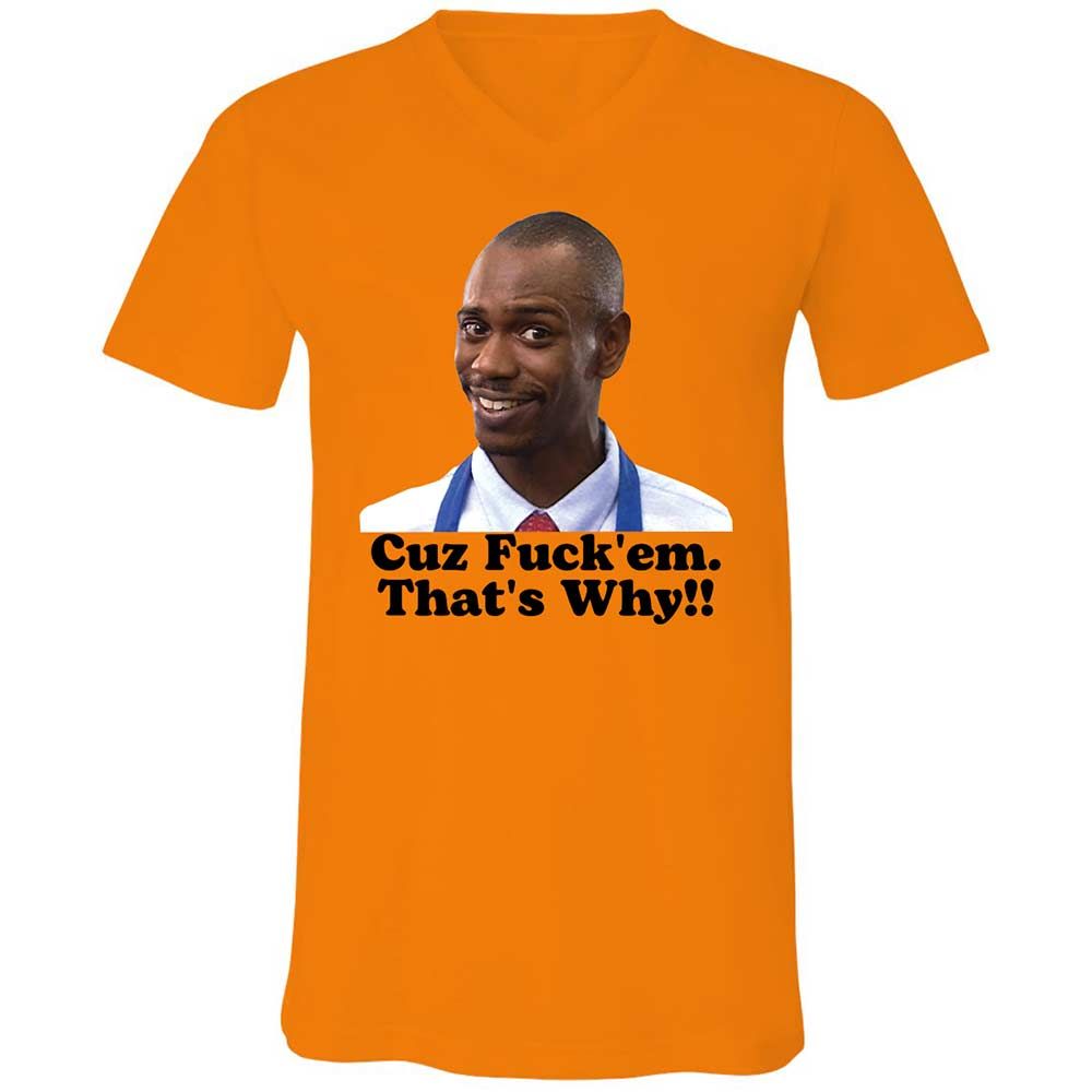 Unisex V-Neck T-Shirt - 3CCZWHEV - Orange - 7