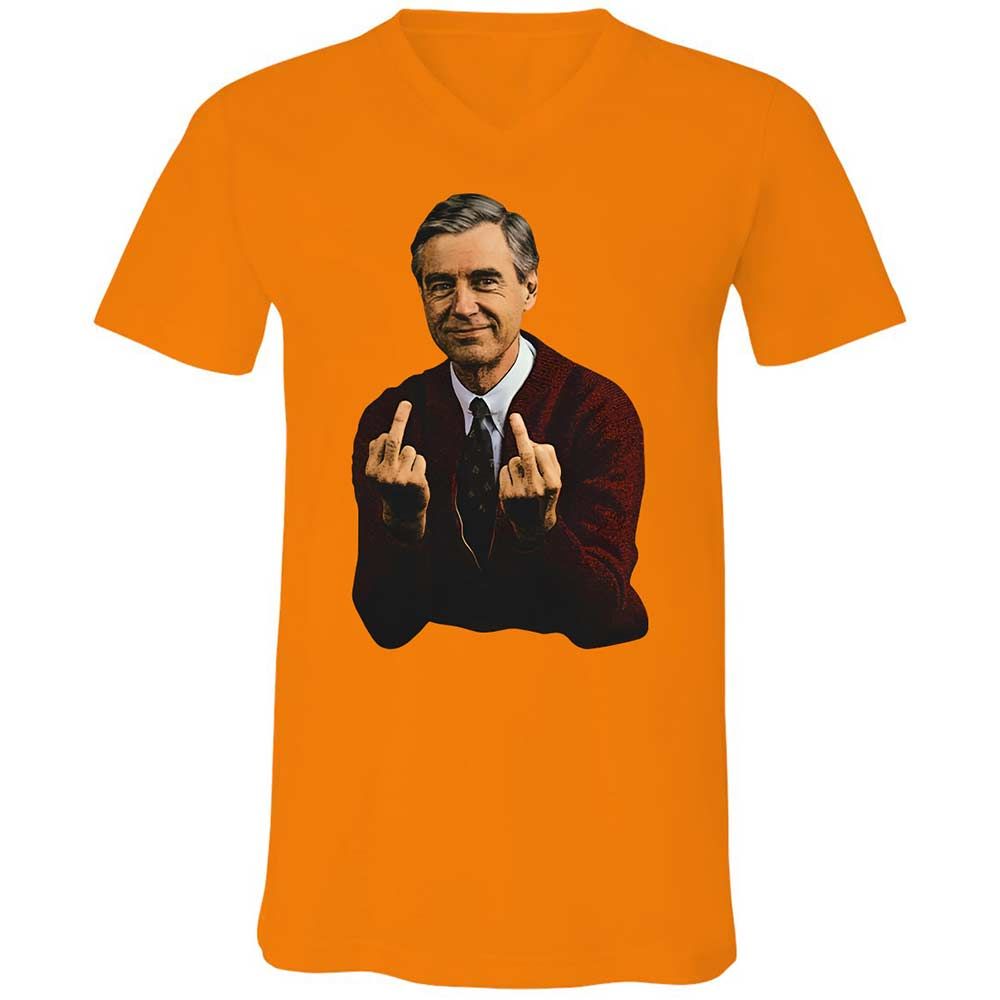 Unisex V-Neck T-Shirt - G3HW4X8U - Orange - 7