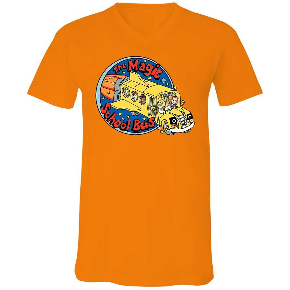 Unisex V-Neck T-Shirt - 7WT8Y391 - Orange - 7