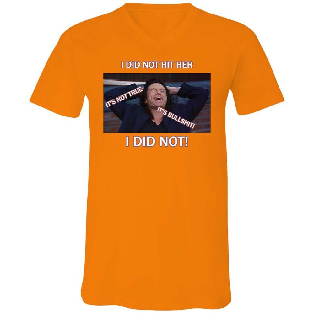 Unisex V-Neck T-Shirt - VD1DU6G8 - Orange - 7