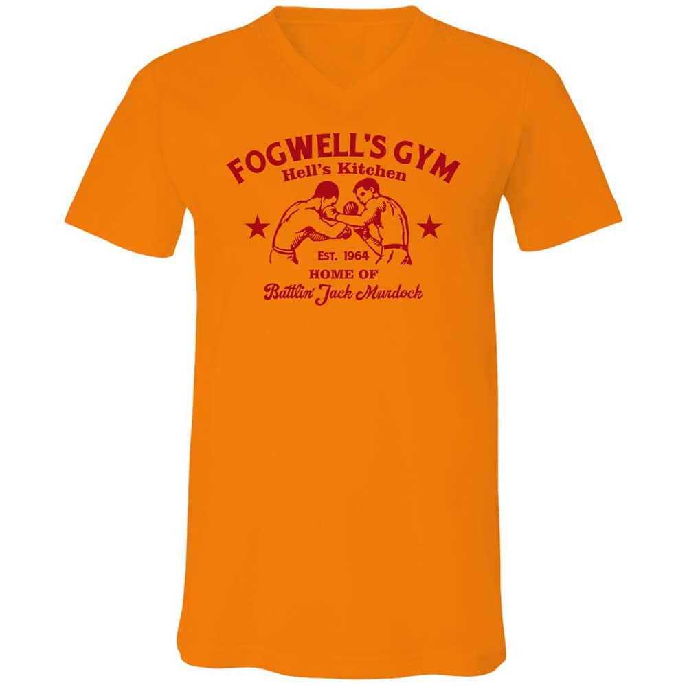 Unisex V-Neck T-Shirt - F72RK7BQ - Orange - 7