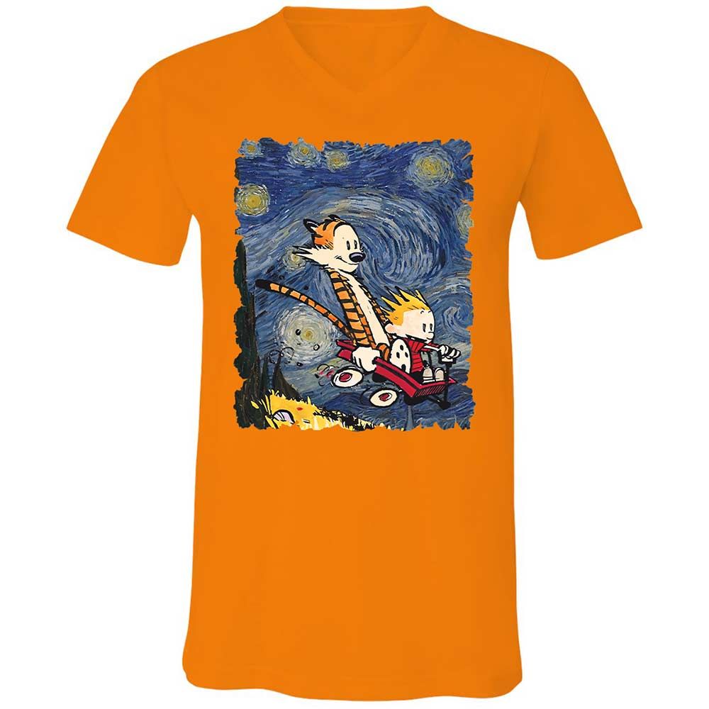 Unisex V-Neck T-Shirt - PDYASERS - Orange - 7