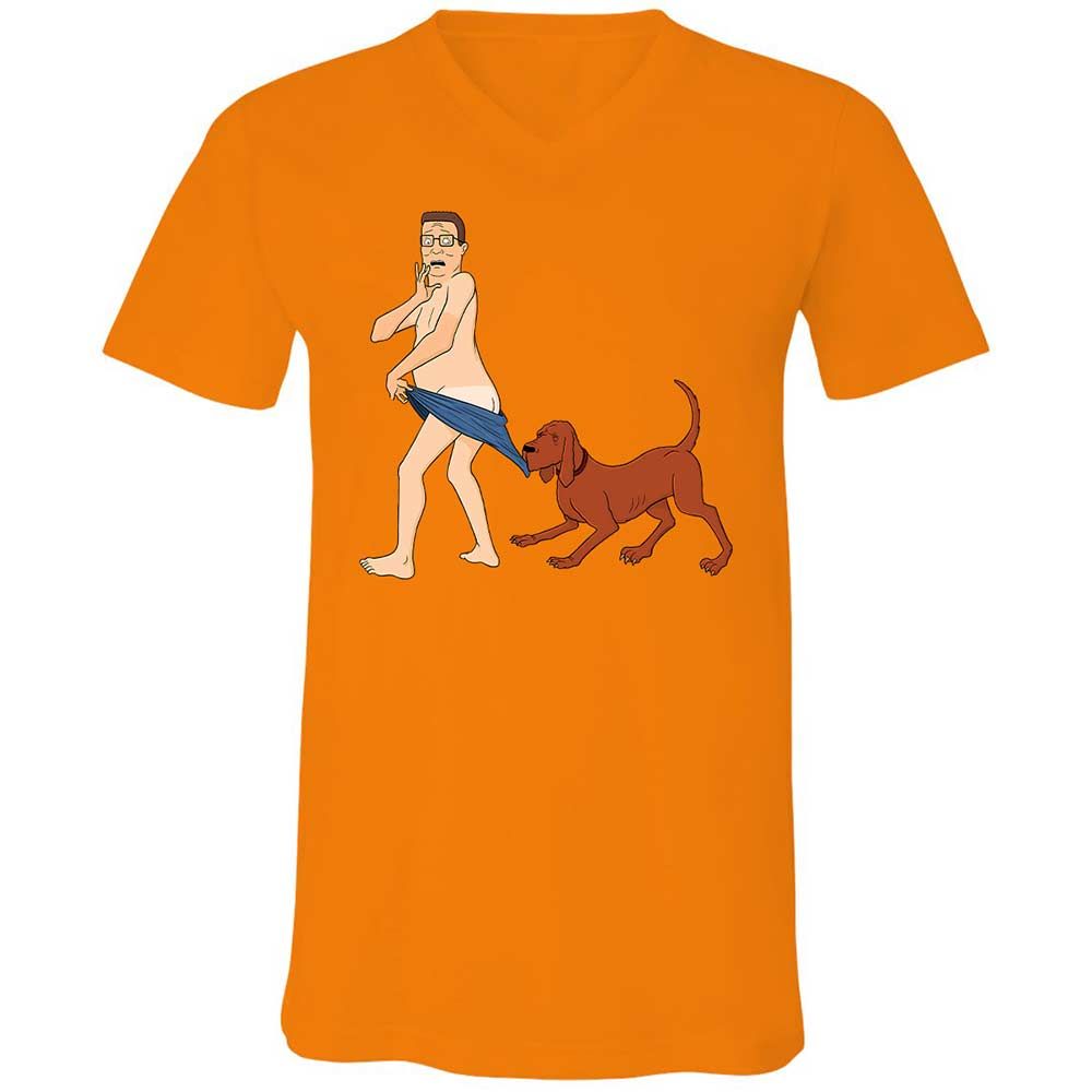 Unisex V-Neck T-Shirt - 4M2FP7QQ - Orange - 7