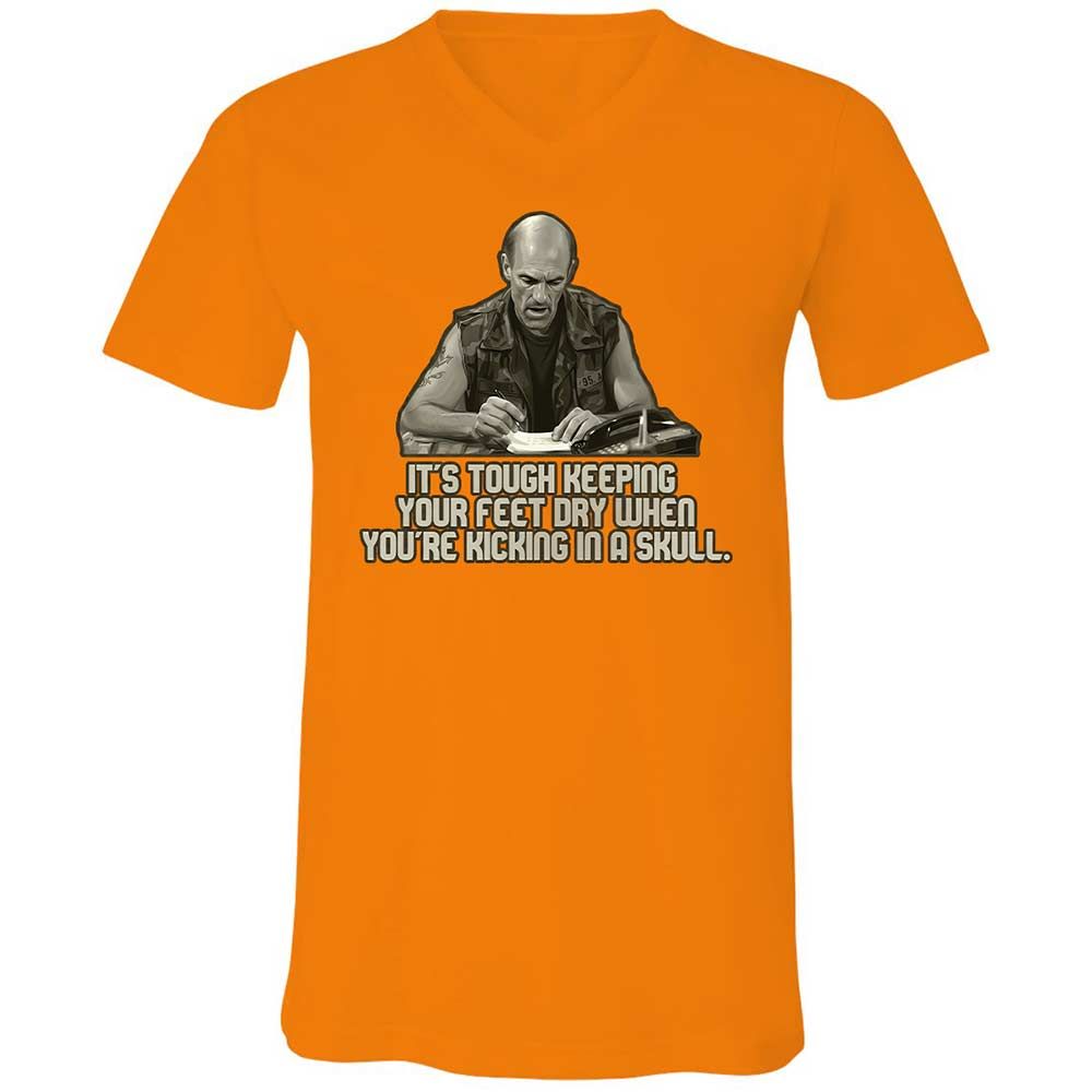 Unisex V-Neck T-Shirt - 5HPLX7QQ - Orange - 7