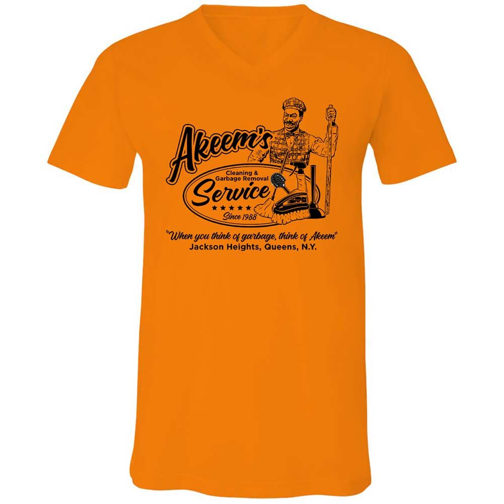 Unisex V-Neck T-Shirt - Q2JNT3ZA - Orange - 7